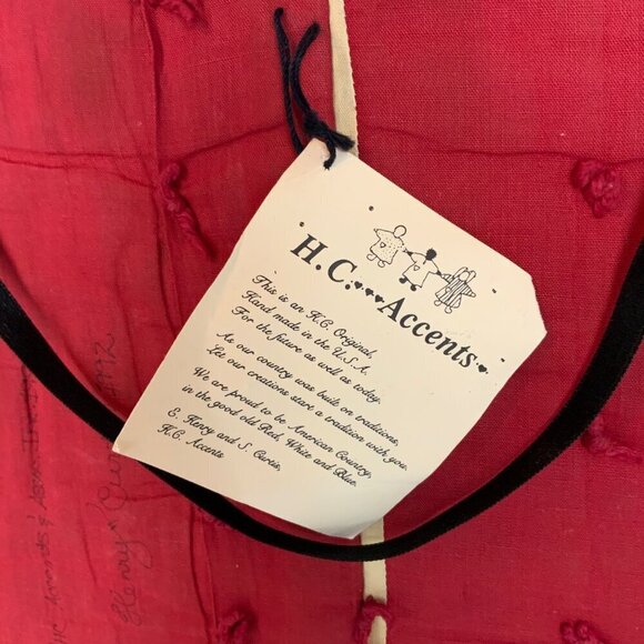 HC Accents Henry Curtis Patchwork Teddy Bear Wall Pocket Christmas Decor 1992 - Picture 4 of 10